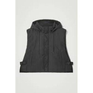 COS Black Hooded Puffer Vest With Adjustable‎ Waist